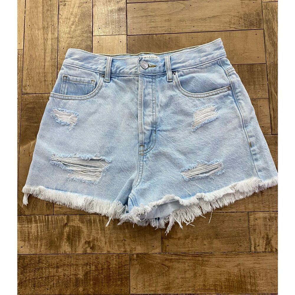 PacSun Vintage High Rise Buttonfly Light Jean Shorts Sz 27